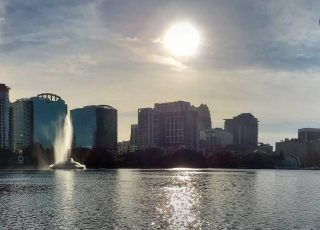 Panoramic View Of Downtown Orlando From Lake Eola