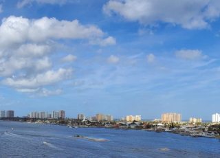 Panoramic View Of Daytona Beach Shores Skyline From Port Orange Bridge On New Years Day