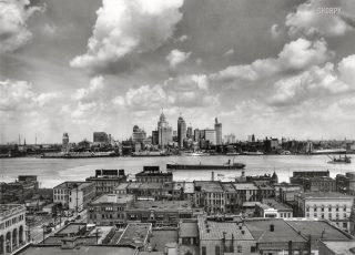 Downtown Detroit Skyline Viewed From Windsor, ON, 1929