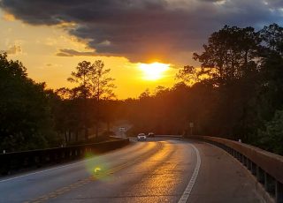 Sunset over Oklawaha River Bridge, Silver Springs, FL