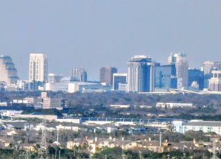 Downtown Orlando Skyline Viewed From Icon Wheel (AKA Orlando Eye)