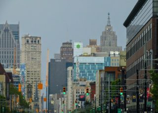 Woodward Avenue, Looking East Toward Downtown Detroit Financial District