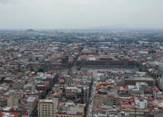 Mexico City Zocalo, Cathedral, and National Palace Viewed From Torre Latinoamericana Mirador