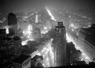 Night View Of The Motor City In Its Heyday, 1940s