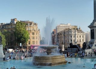Panoramic View Of London’s Historic Trafalgar Square