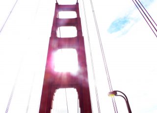 Street Level View Of Golden Gate Bridge, San Francisco, CA