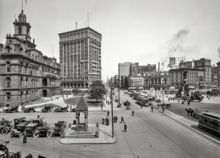 Campus Martius, Woodward Ave and Fort St, Detroit, 1912