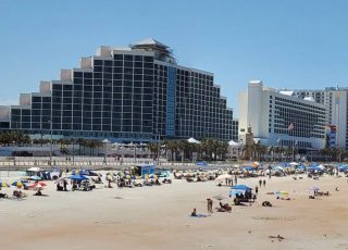 Panoramic View 4th Of July Weekend At Daytona Beach Boardwalk, From Main St. Pier